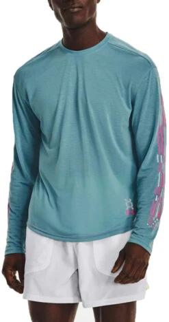 Magliette A Maniche Lunghe Under Armour UA RUNNING ANYWHERE BREEZE LS-BLU